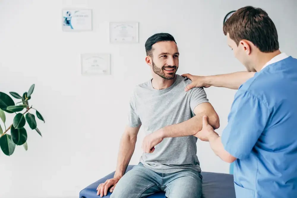 doctor inspecting patient