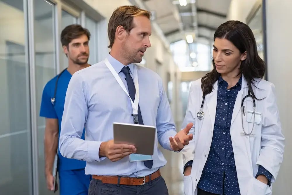 consulting with doctor
