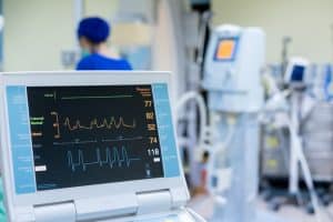 EKG medical device in hospital room