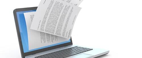 documents coming out of laptop