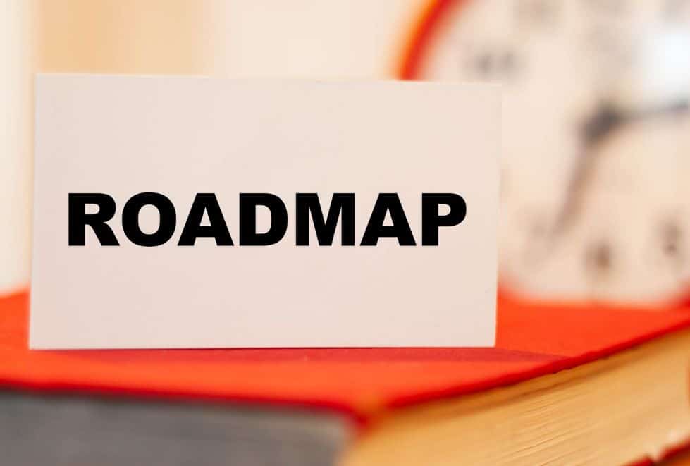 card with the word roadmap on it