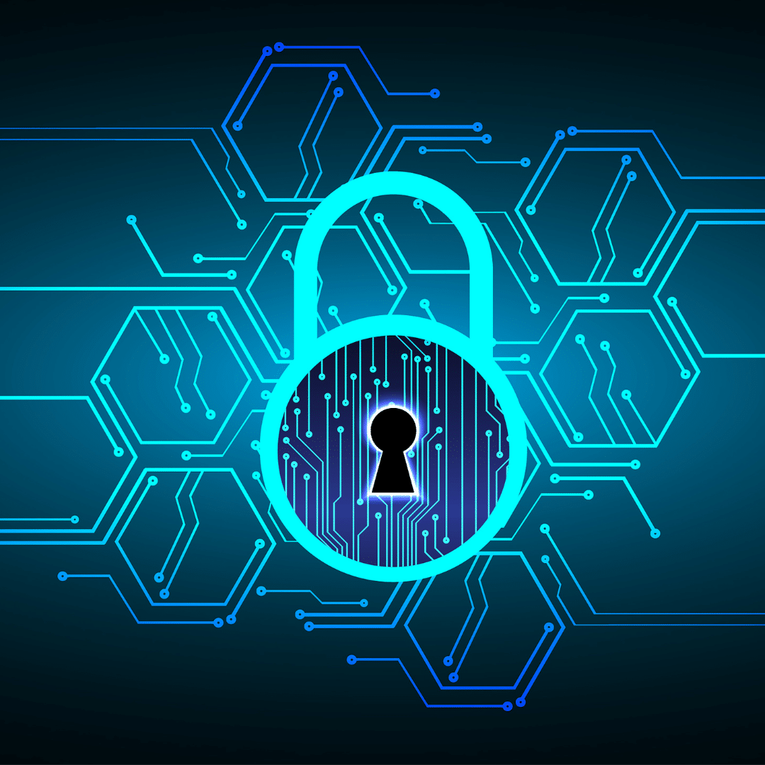 graphic of a lock representing security