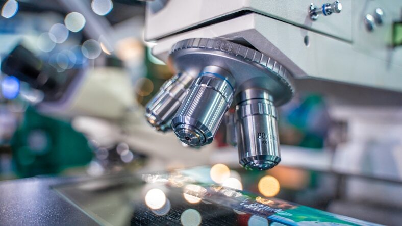 close up of microscope
