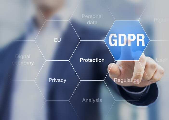 man pointing to gdpr on graphic