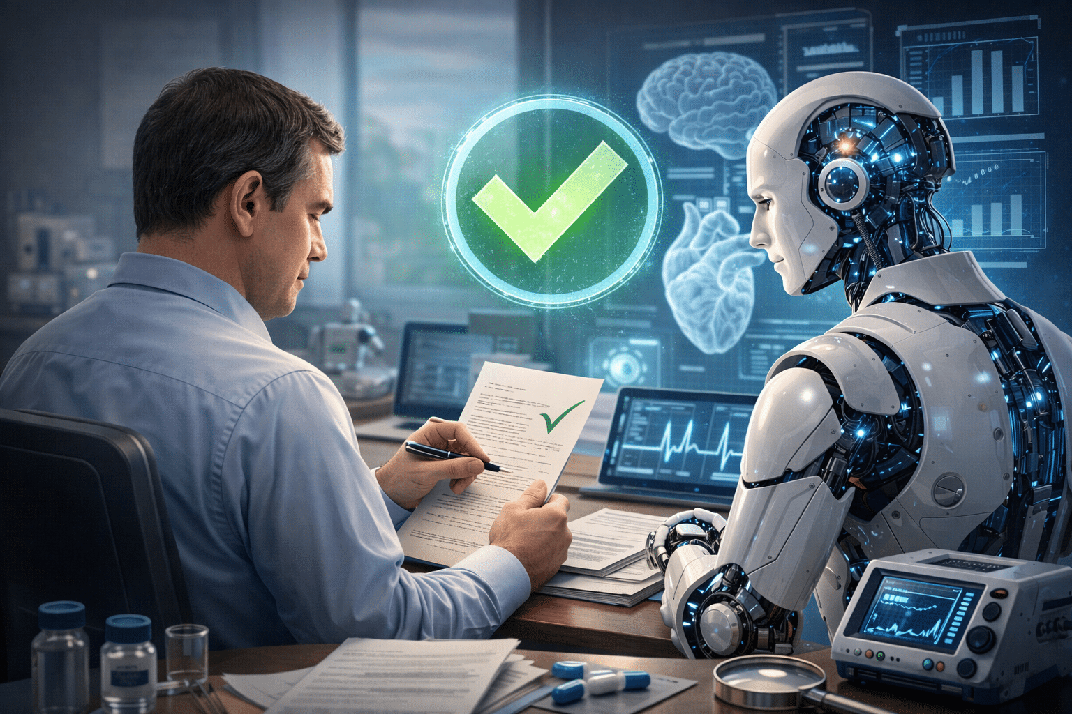 AI robot helping human
