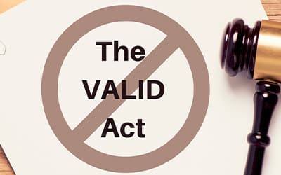 circle with slash through it over the valid act next to gavel