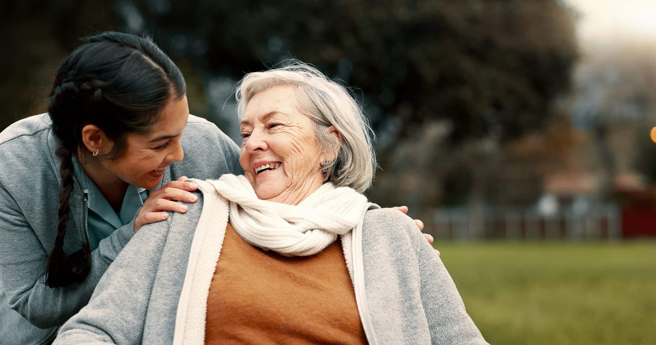 Happy nurse and patient